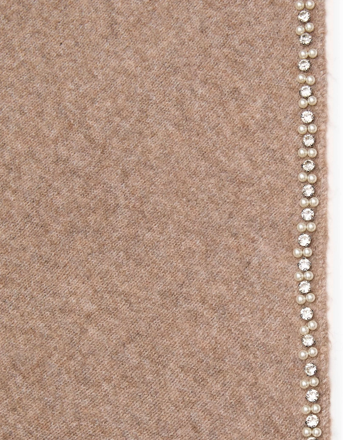Taupe Large Embellished Triangle Scarf