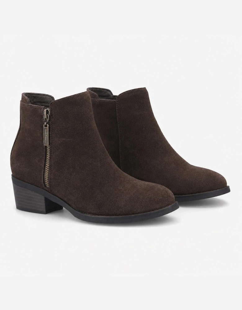 Hush Puppies Ingrid Zip Boot Womens Cowboy & Western Boots Chocolate
