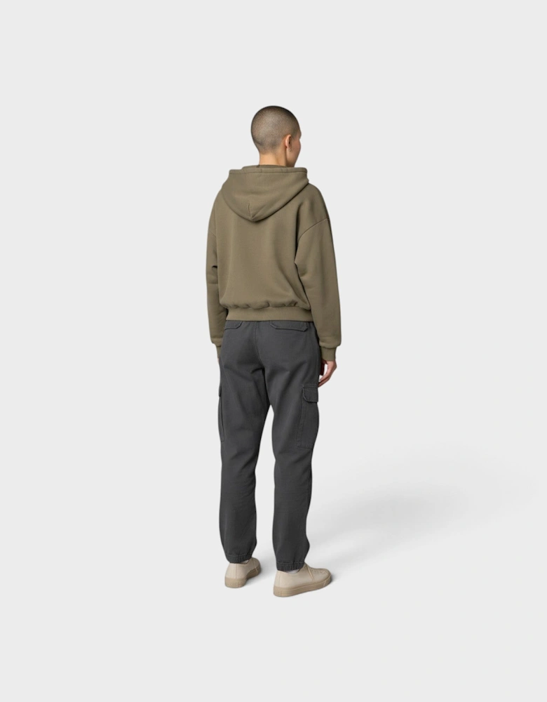Thermal Zip-Up Hoodie Olive Green