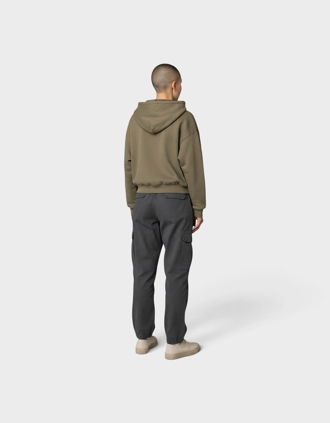 Thermal Zip-Up Hoodie Olive Green
