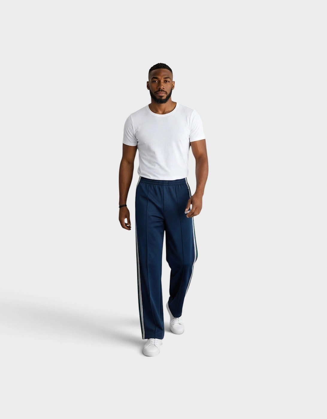 Logo Mesh Tape Track Pants Navy