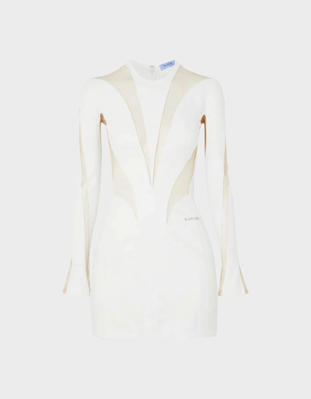 Long-Sleeve Mini Dress White