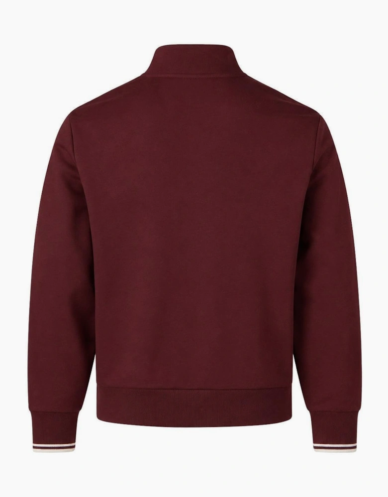 Fred Perry Half Zip Sweatshirt Oxblood/Ecru