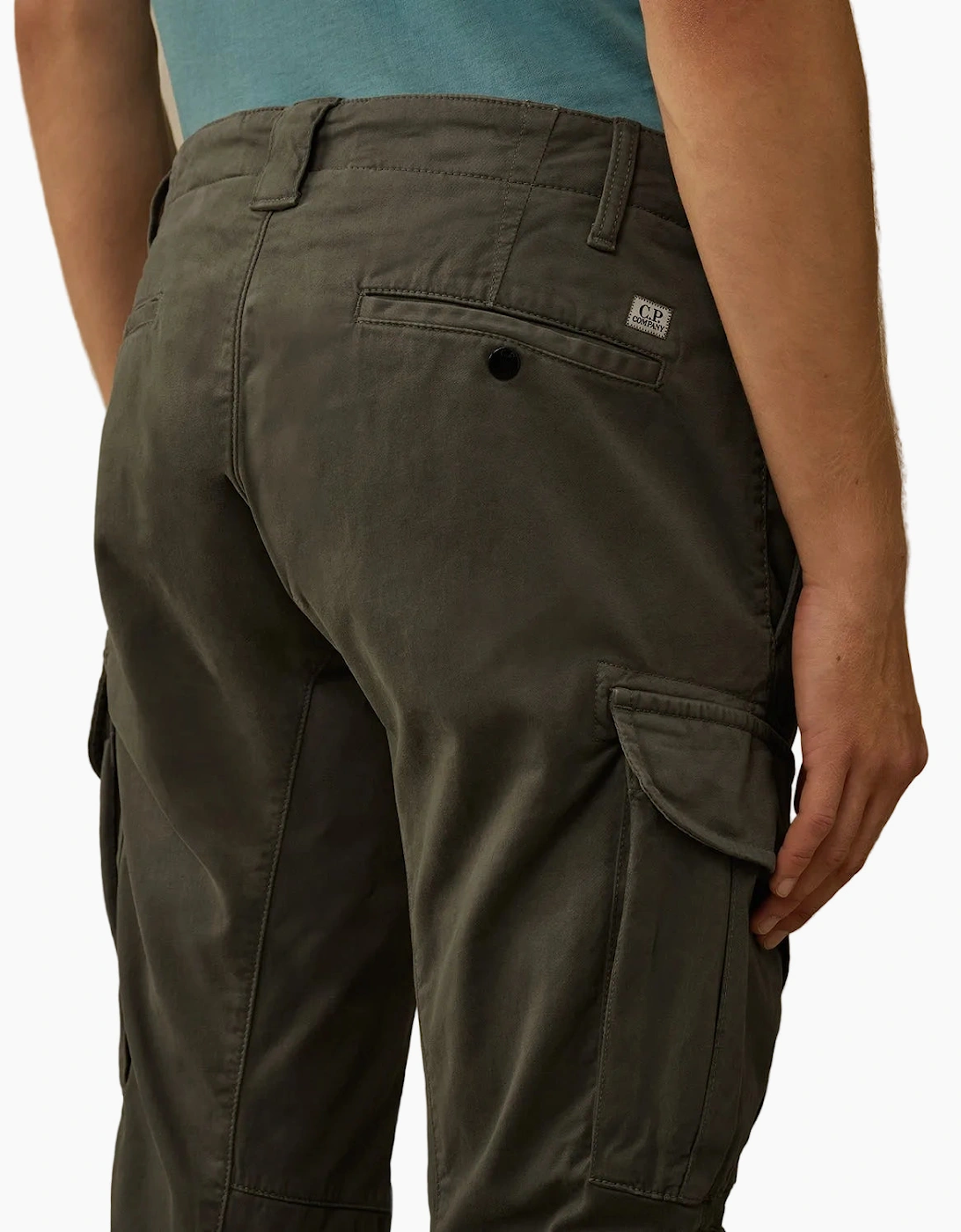 Stretch Satin Lens Cargo Pants