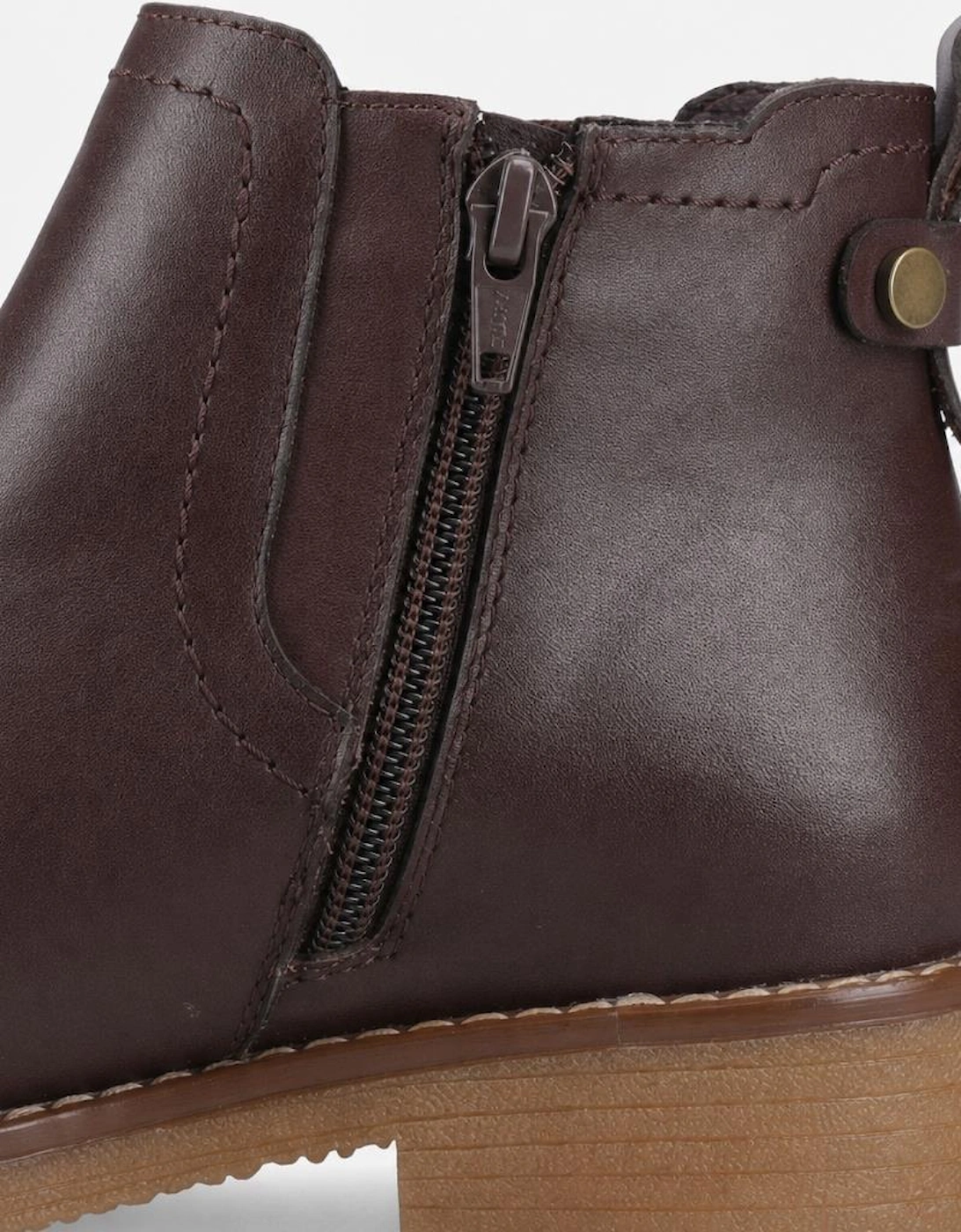 Hush Puppies Maddy Leather Boot Womens Ankle Boots Chocolate