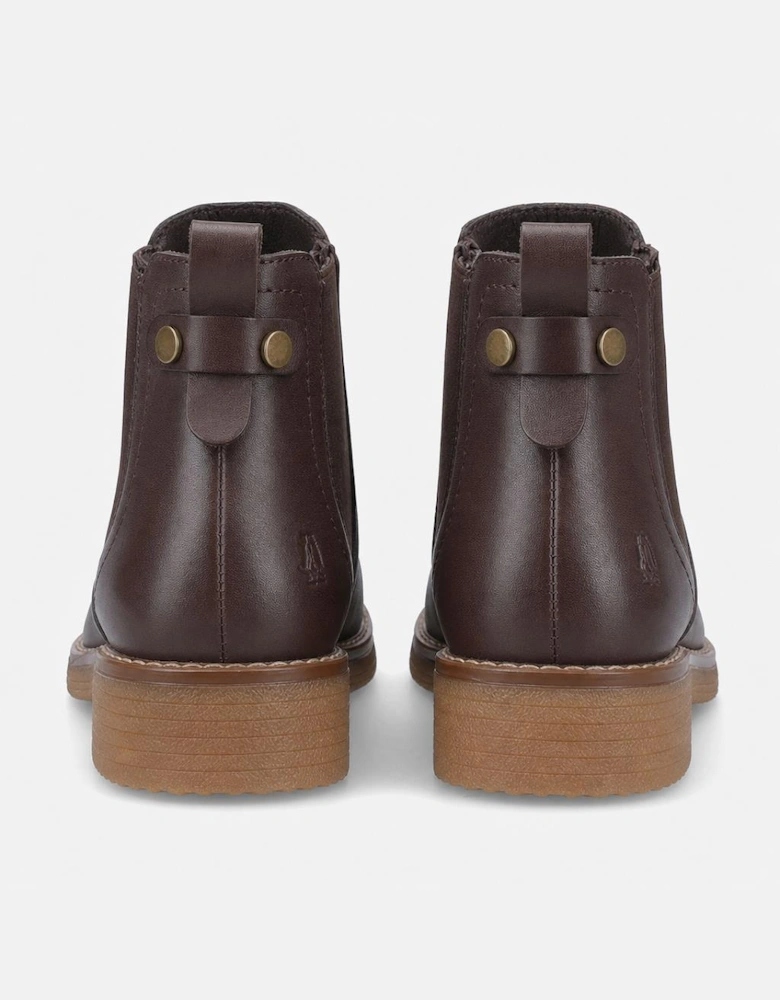 Hush Puppies Maddy Leather Boot Womens Ankle Boots Chocolate