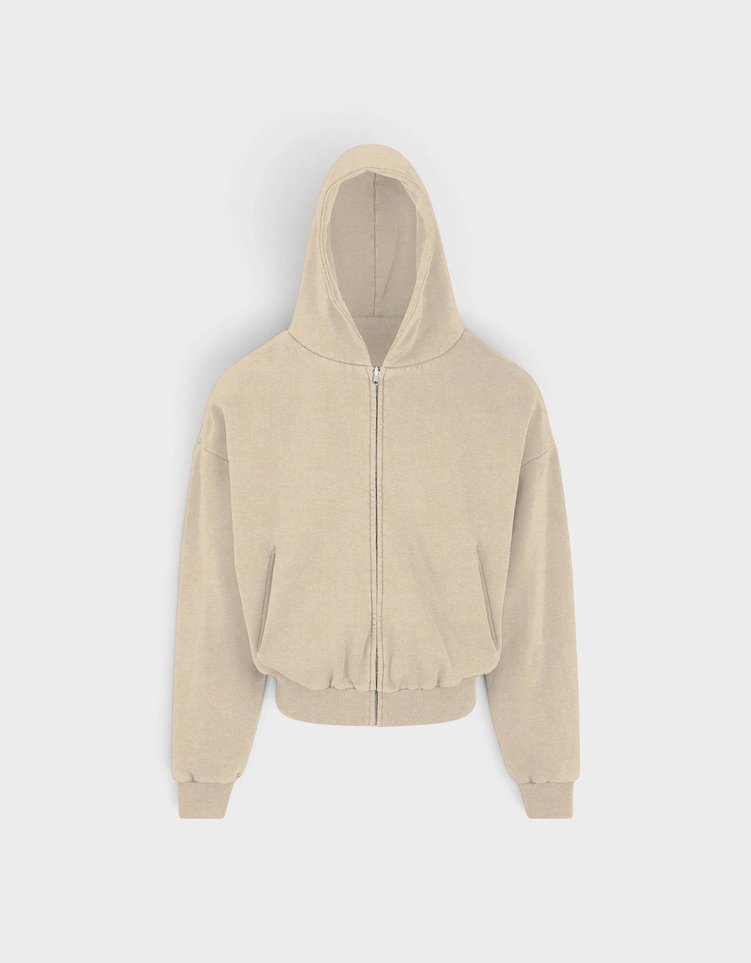 Thermal Zip-Up Hoodie Taupe