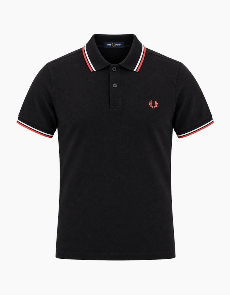 Fred Perry Twin Tipped Polo Shirt Black/Dusky Blue/Strawberry Cream