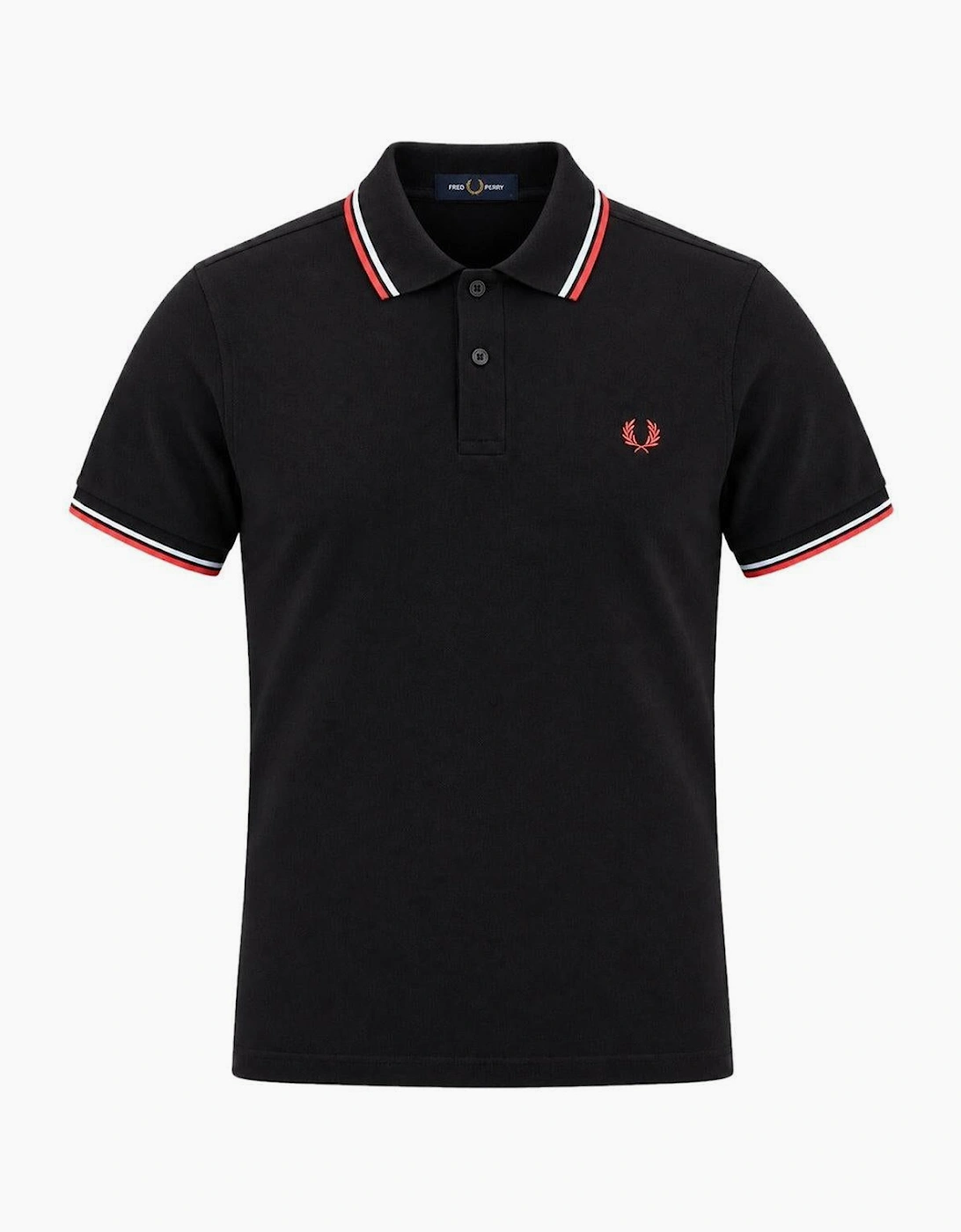 Fred Perry Twin Tipped Polo Shirt Black/Dusky Blue/Strawberry Cream