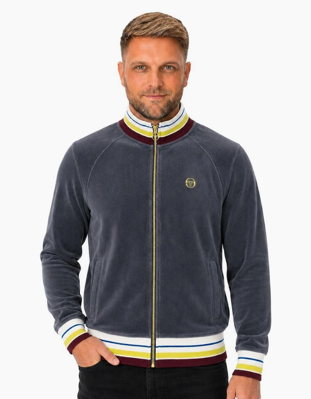 Sergio Tacchini Sartori Velour Track Top Jacket Turbulence