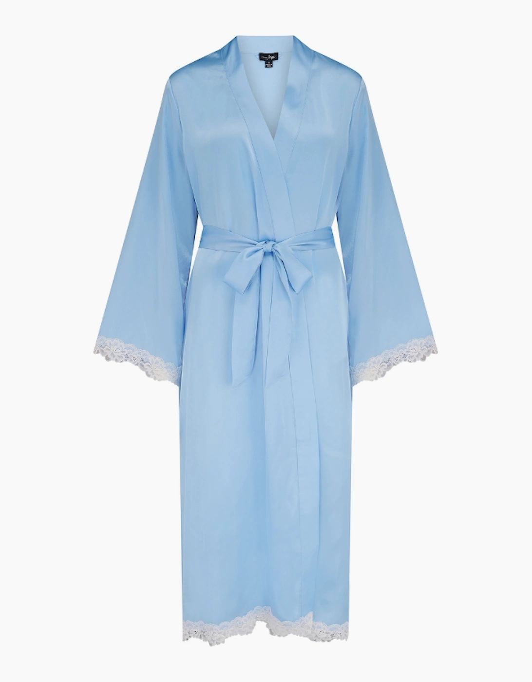 23185 Pour Moi Dusk Satin And Lace Kimono Sleeve Dressing Gown
