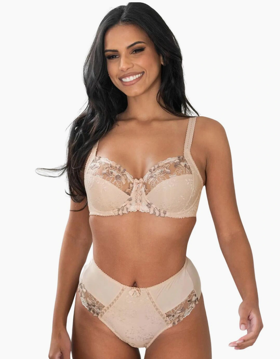 3827 Pour Moi Sofia Lace Embroidered Side Support Bra