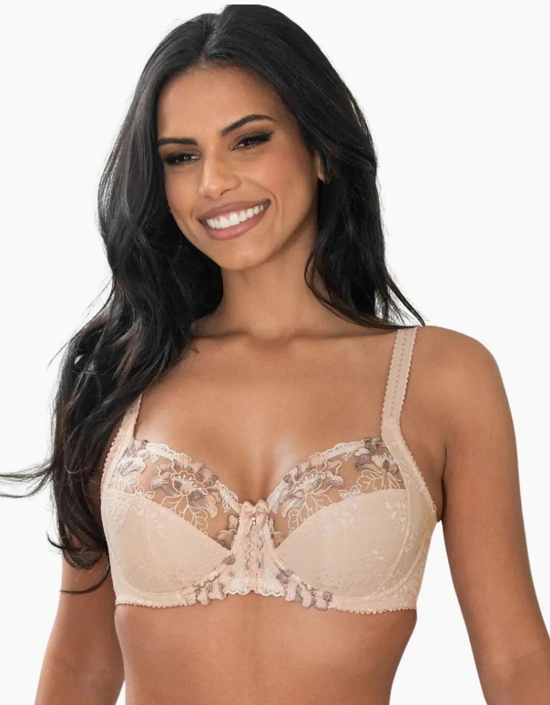 3827 Pour Moi Sofia Lace Embroidered Side Support Bra