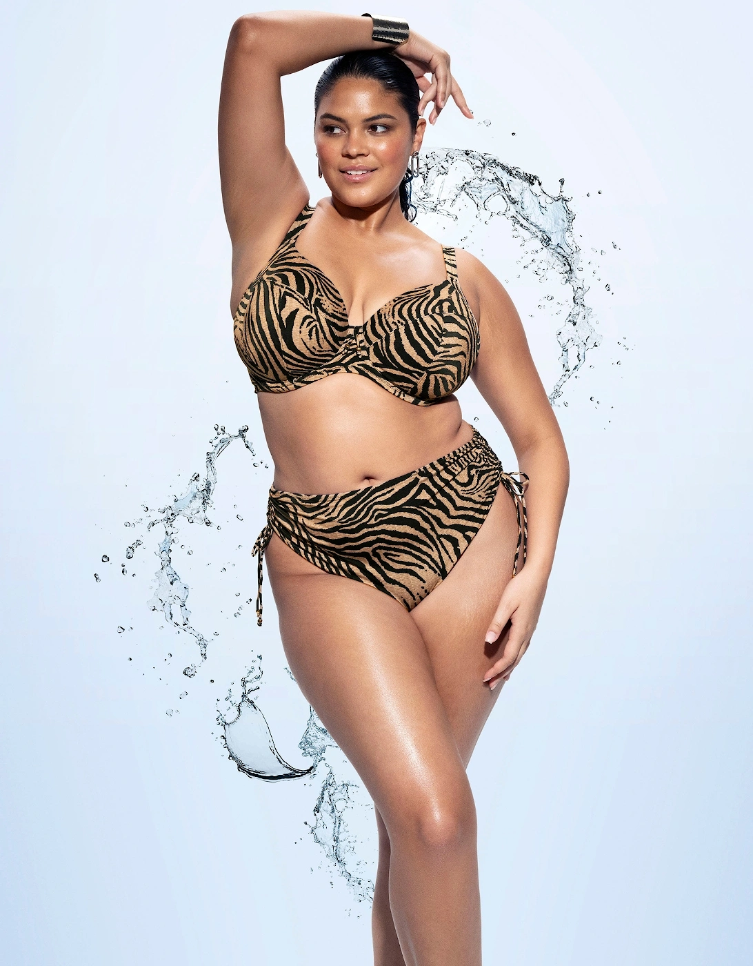 Es803702 Elomi Tortoli Bay Underwired Plunge Bikini Top