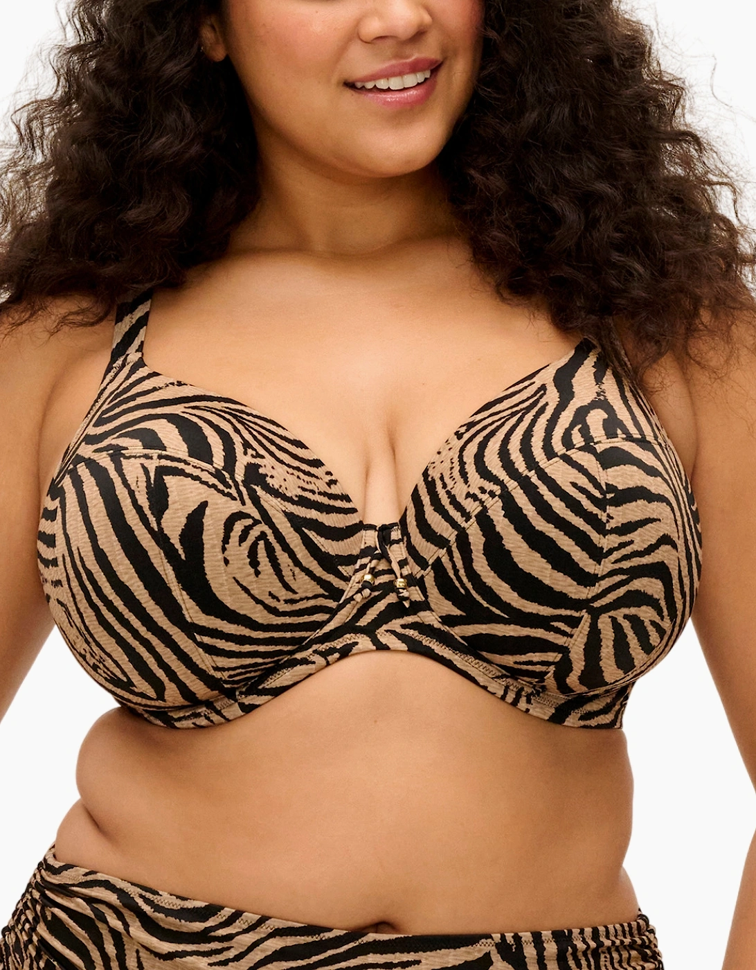 Es803702 Elomi Tortoli Bay Underwired Plunge Bikini Top