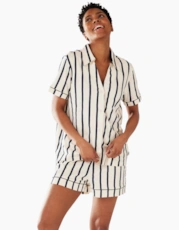 Navy Cream Stripe