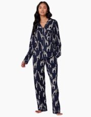 Navy Giraffe Print