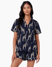 Navy Giraffe Print