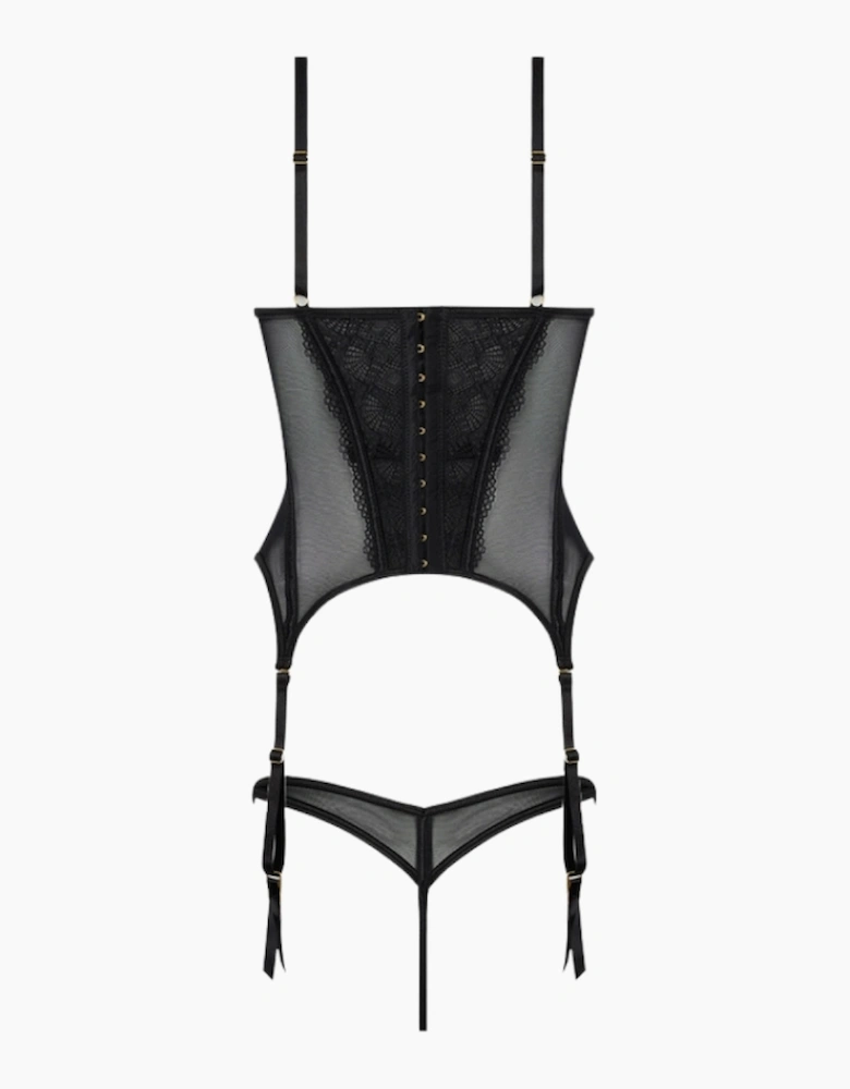 Hd01003a House Of Desire Vivienne Lace & Mesh Bustier & Thong Set
