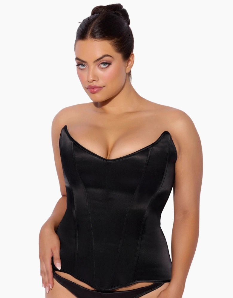 Hd05813b House Of Desire Juliet Satin Full Boning Scoop Neck Corset