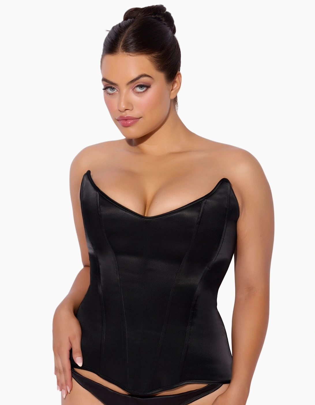 Hd05813b House Of Desire Juliet Satin Full Boning Scoop Neck Corset