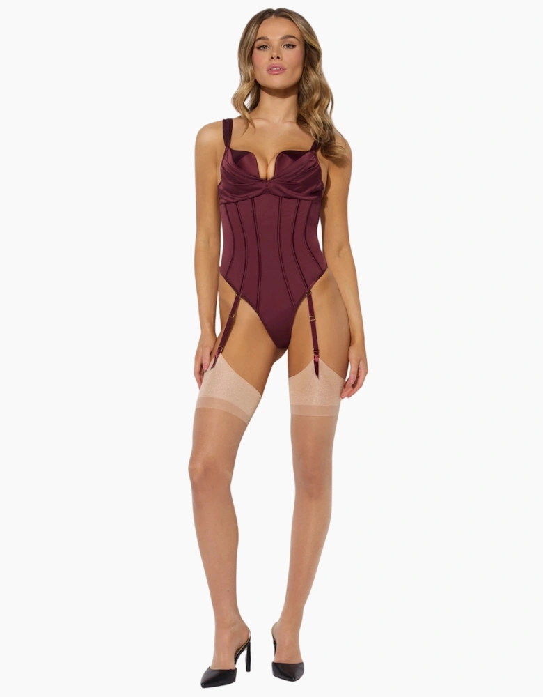 Hd05604a House Of Desire Brigeta Satin Draped Push Up Teddy