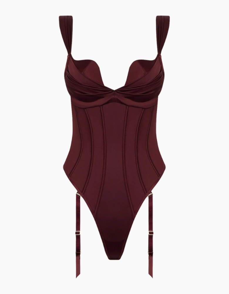 Hd05604a House Of Desire Brigeta Satin Draped Push Up Teddy