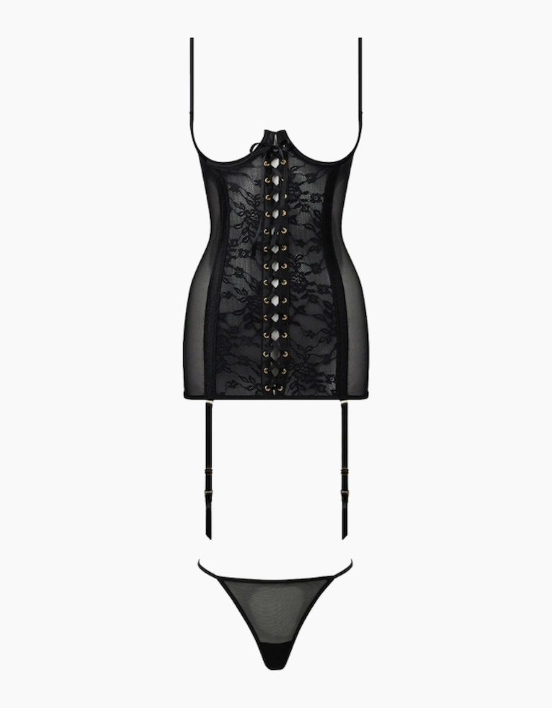 Hd00906a House Of Desire Gia Lace Chemise  & Thong Set