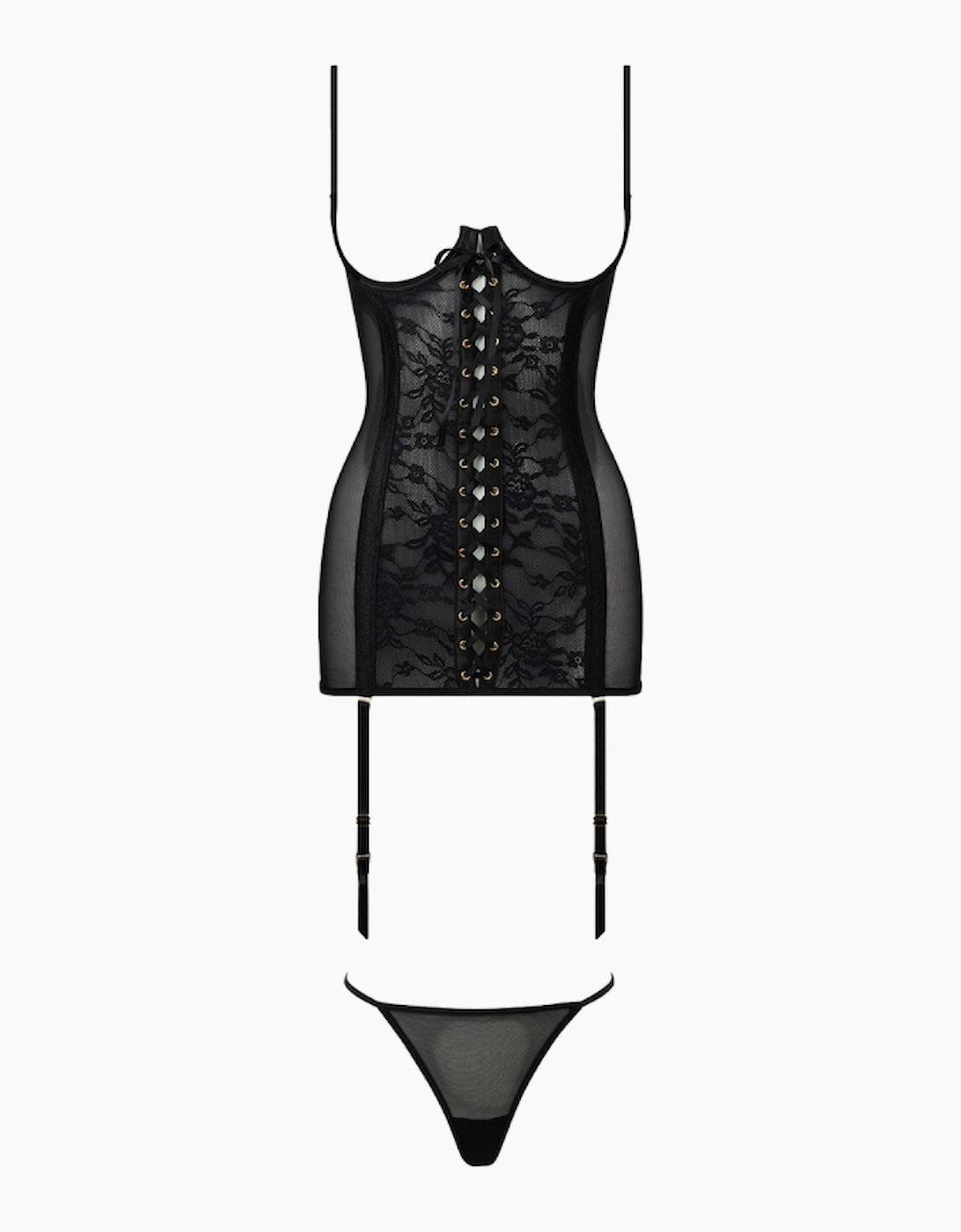 Hd00906a House Of Desire Gia Lace Chemise  & Thong Set