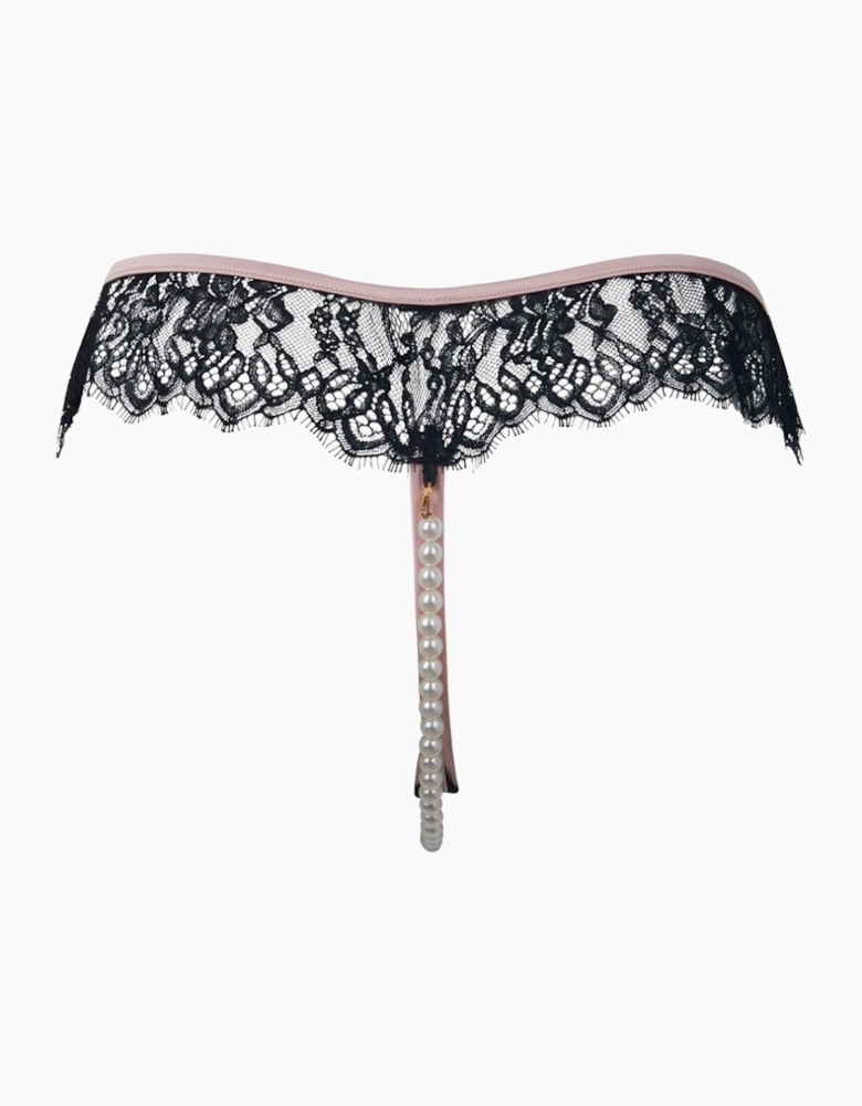 Hd01909a House Of Desire Jocelyn Lace & Pearl Crotchless Thong