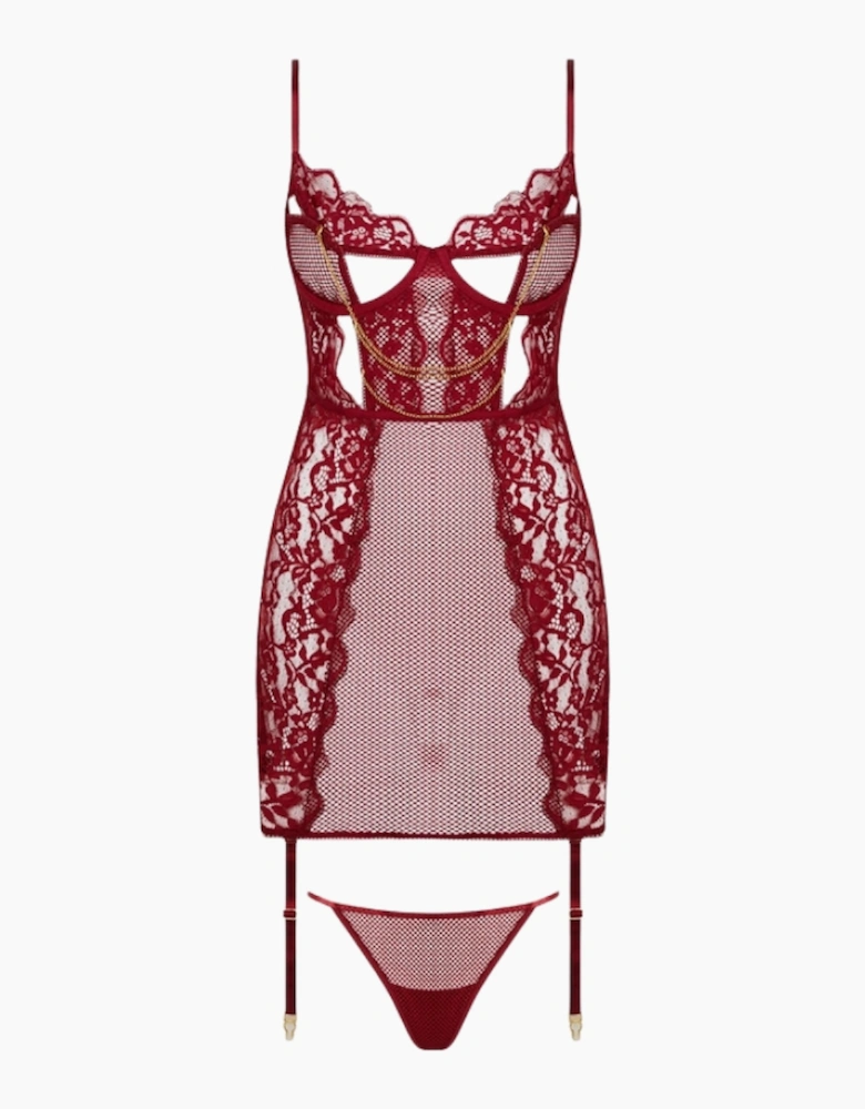 Hd03406a House Of Desire Dezi Lace & Chain Chemise Set