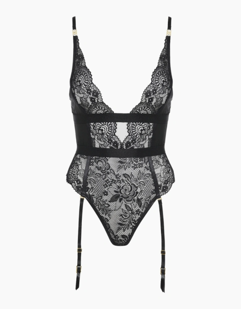 Hd00404a House Of Desire Helena Lace & Satin Wireless & Open Back Teddy