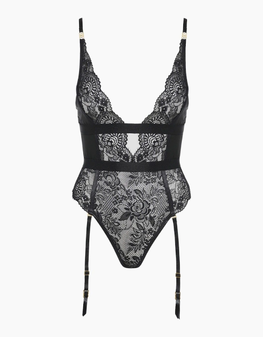 Hd00404a House Of Desire Helena Lace & Satin Wireless & Open Back Teddy