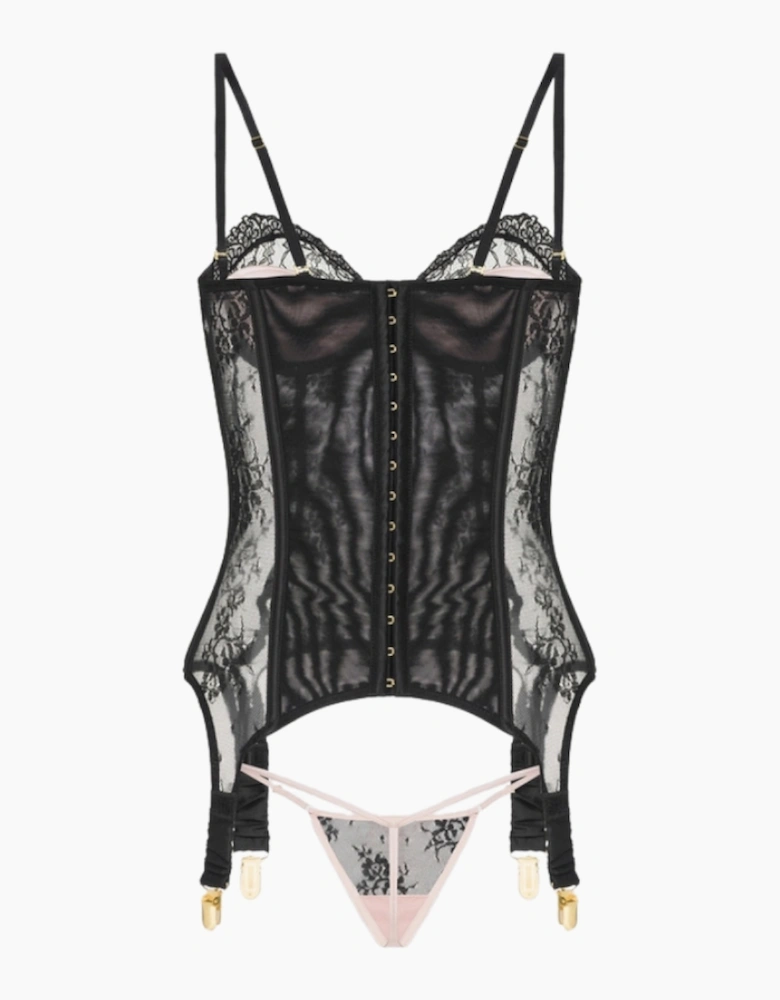 Hd01903a House Of Desire Jocelyn Lace & Satin Underwire Corset & Thong Set