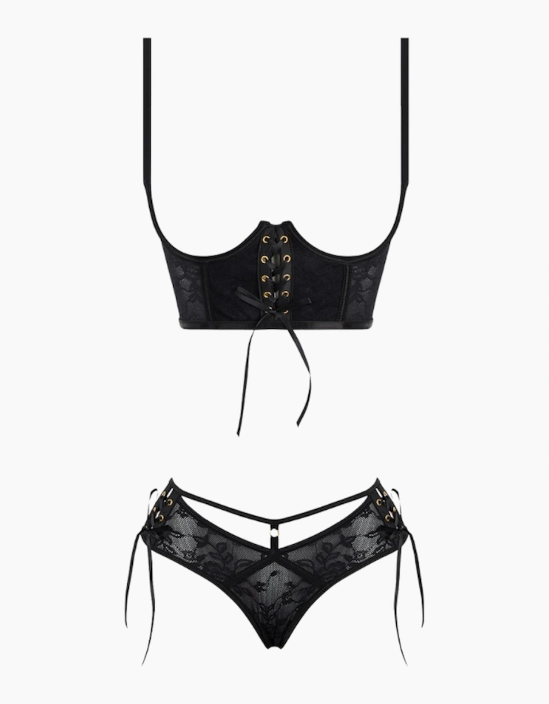 Hd00901a House Of Desire Gia Lace Open Cup Bra & Panty Set