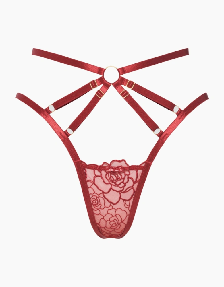 Hd01509a House Of Desire Rosalie Embroidered Lace Strappy Backless Tanga Brief