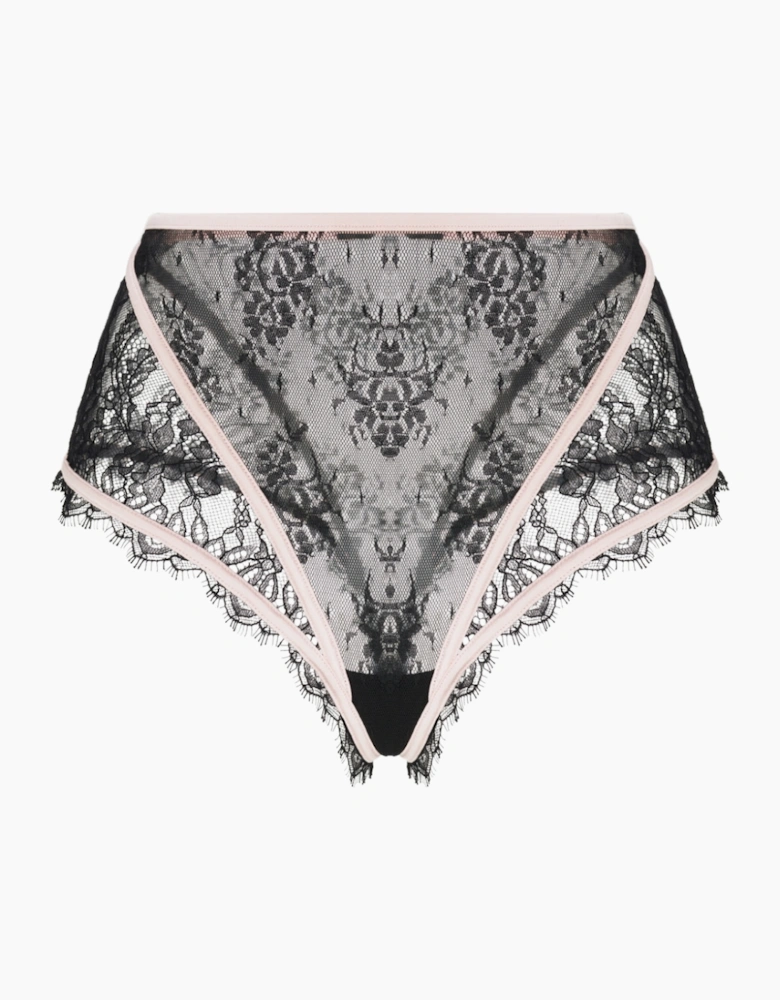 Hd01909b House Of Desire Jocelyn Lace & Satin High Waist Cheeky Brief