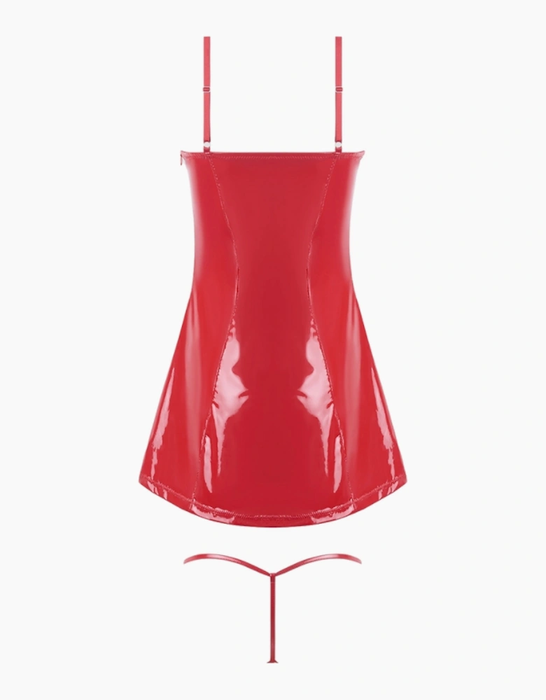 Hd04606a House Of Desire Trinity Patent Chemise & Thong Set