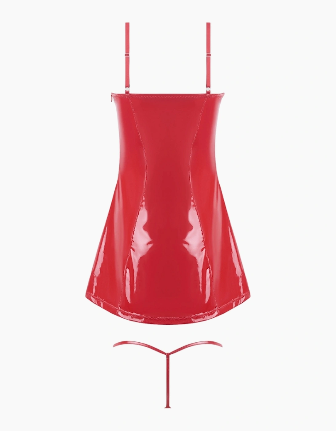 Hd04606a House Of Desire Trinity Patent Chemise & Thong Set