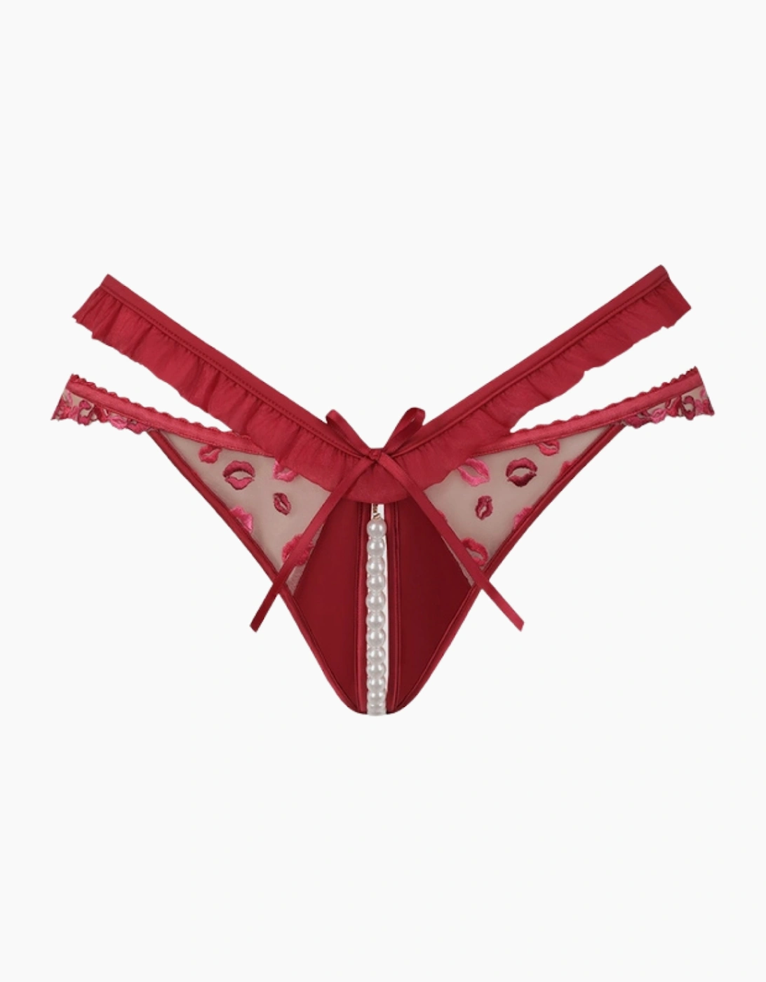 Hd07009b House Of Desire Angelina Embroidered Pearl Crotchless Brief