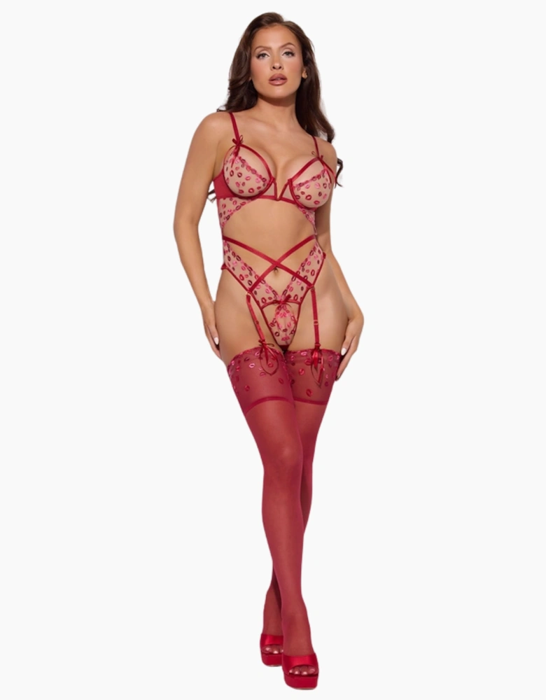 Hd07004a House Of Desire Angelina Embroidery Cut Out Teddy
