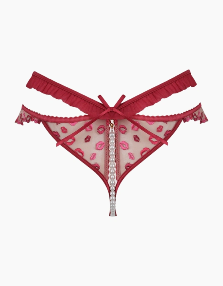 Hd07009b House Of Desire Angelina Embroidered Pearl Crotchless Brief