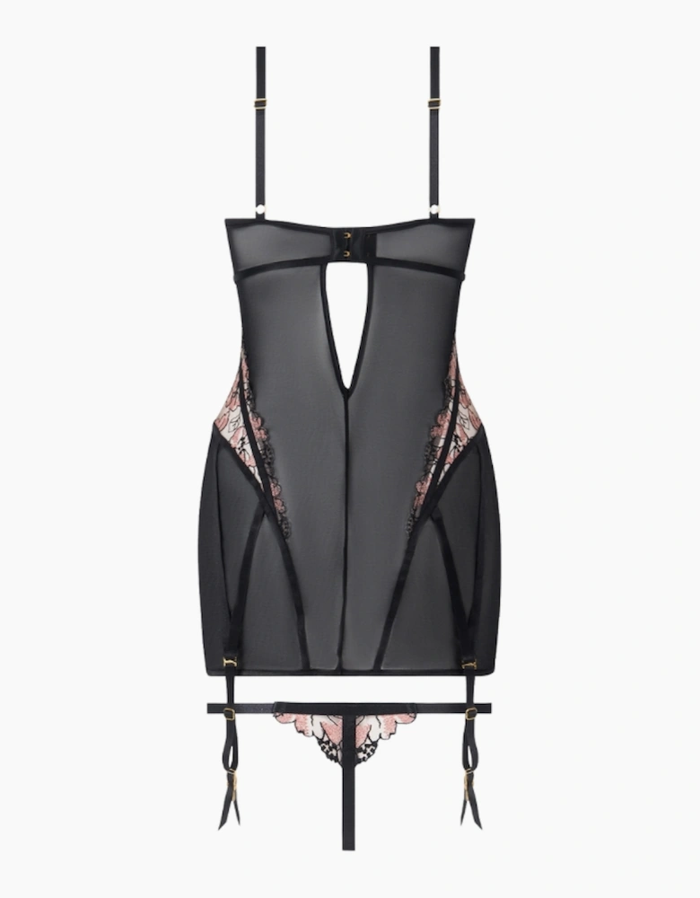 Hd04306a House Of Desire Nova Blacklight Lace Chemise & Thong Set