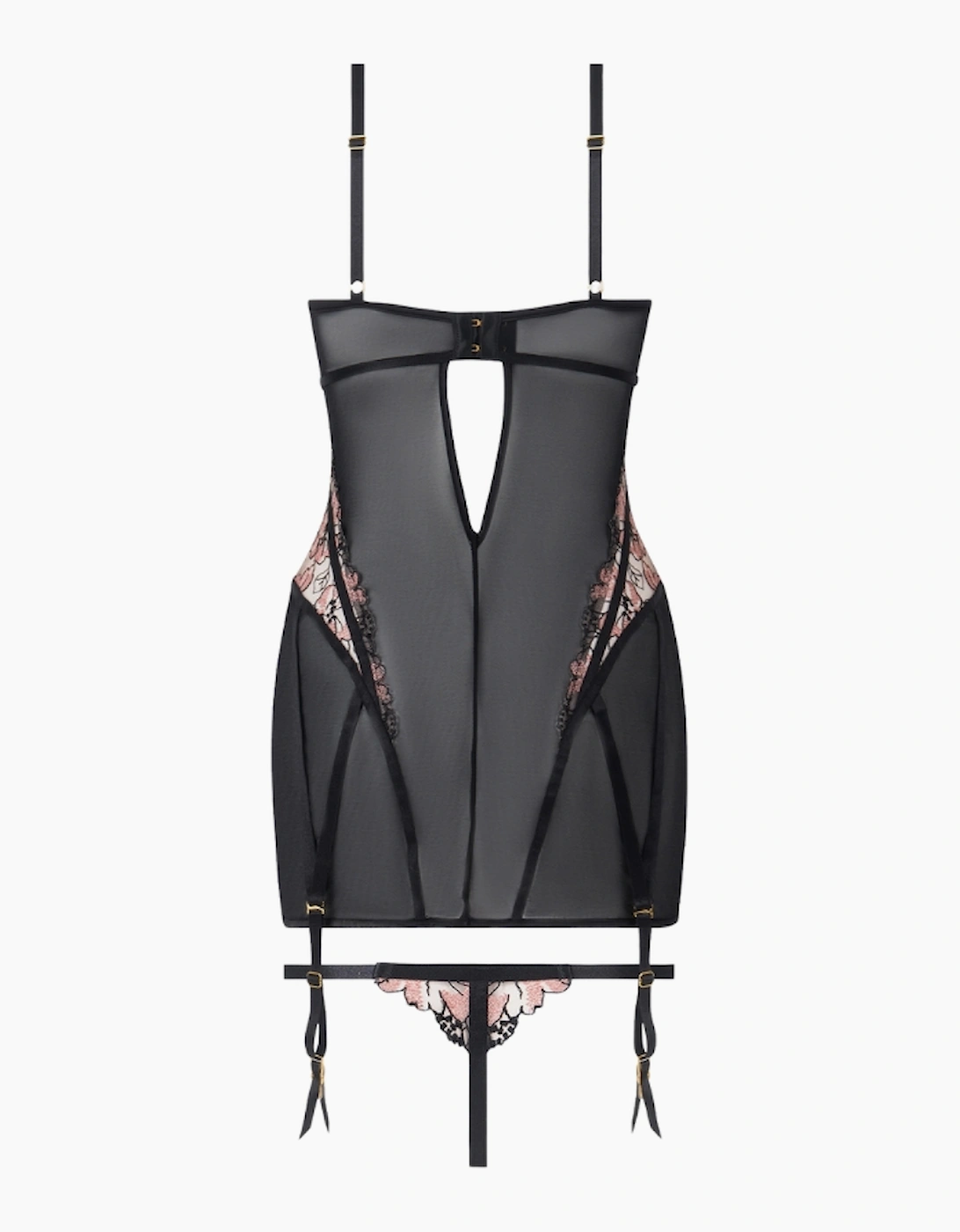 Hd04306a House Of Desire Nova Blacklight Lace Chemise & Thong Set