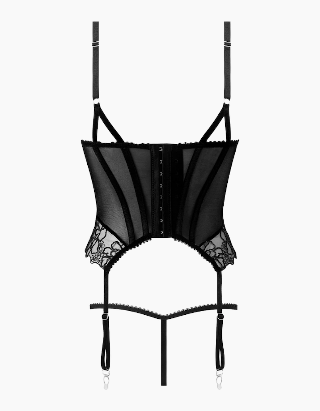 Hd03803a House Of Desire Eden Embroidered Lace Bustier & Thong Set