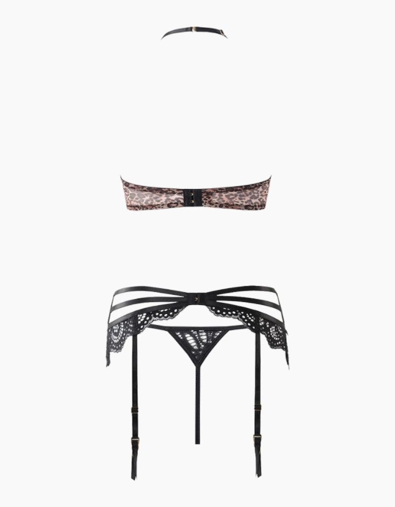 Hd03602a House Of Desire Felicia Mesh & Lace Bra, Garter & Thong Set