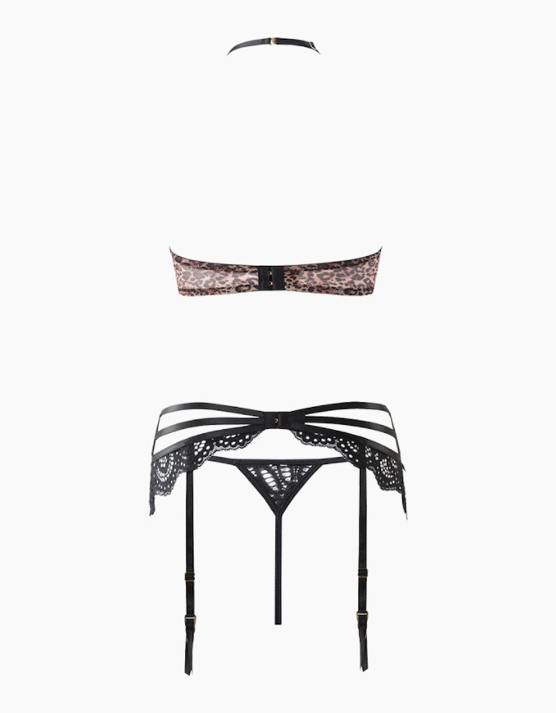 Hd03602a House Of Desire Felicia Mesh & Lace Bra, Garter & Thong Set