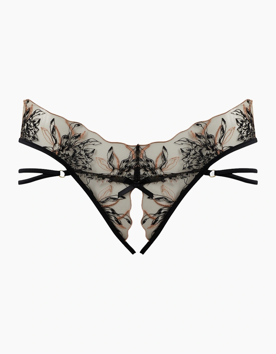 Hd06209a House Of Desire Delilah Embroidered Strappy Crotchless & Backless Hipster