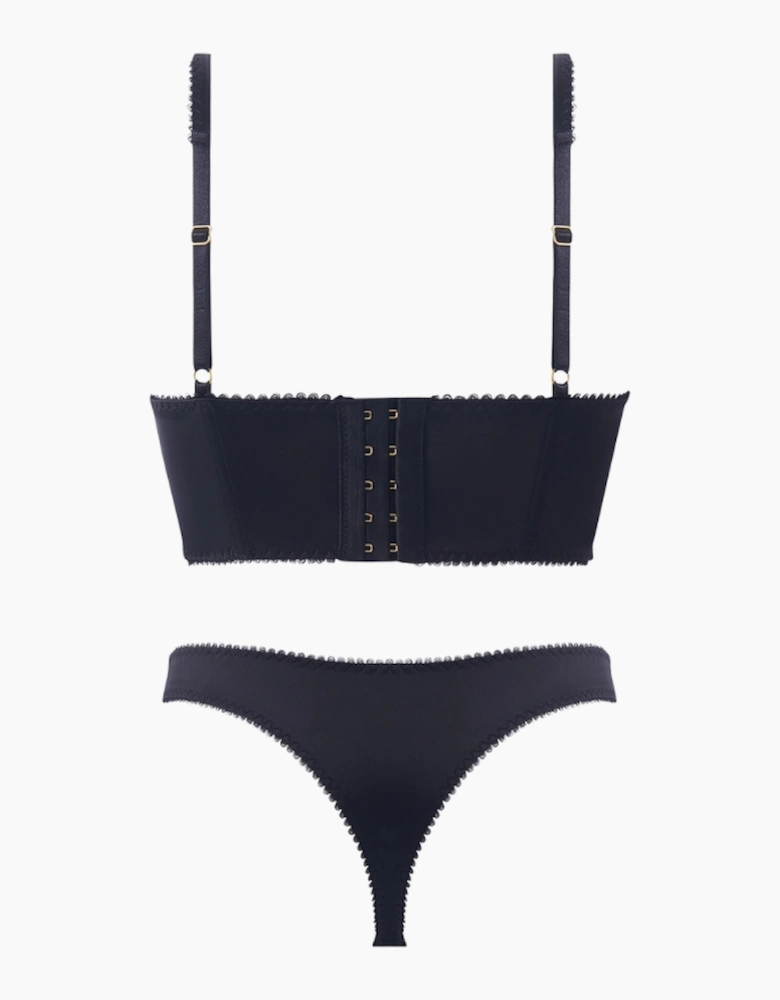 Hd05901a House Of Desire Harper Embroidered Mesh & Micro Longline Bra & Thong Set