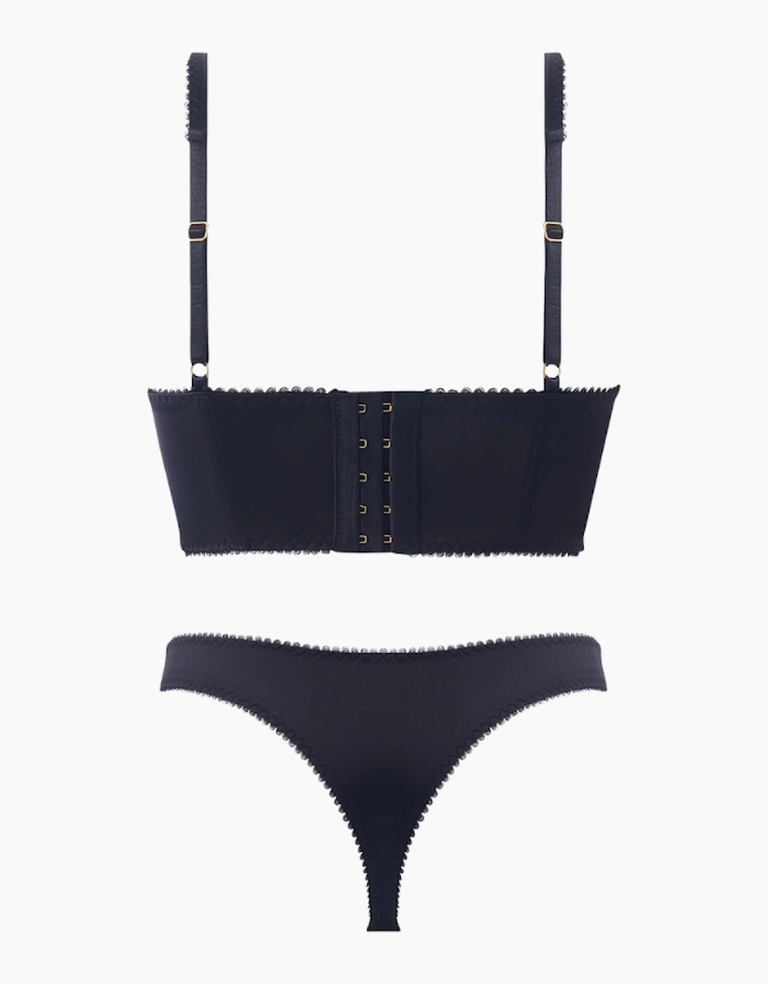 Hd05901a House Of Desire Harper Embroidered Mesh & Micro Longline Bra & Thong Set
